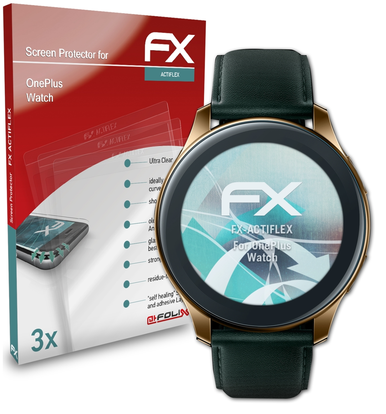 ATFOLIX 3x FX-ActiFleX Displayschutz(für OnePlus Watch)