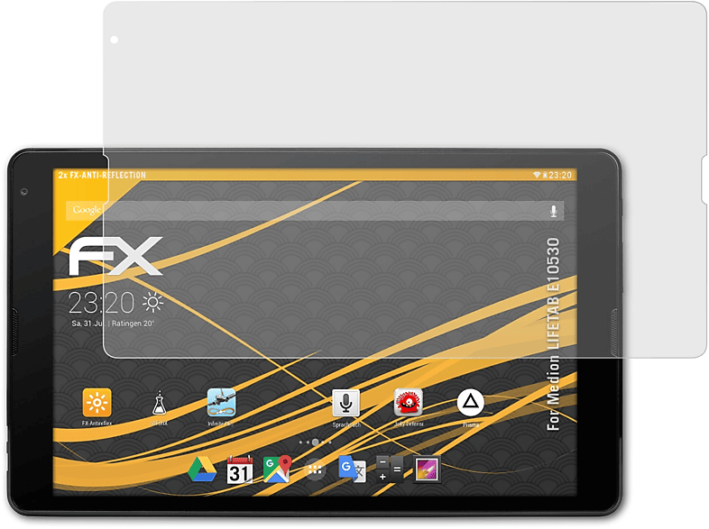 E10530) Displayschutz(für ATFOLIX FX-Antireflex Medion LIFETAB 2x