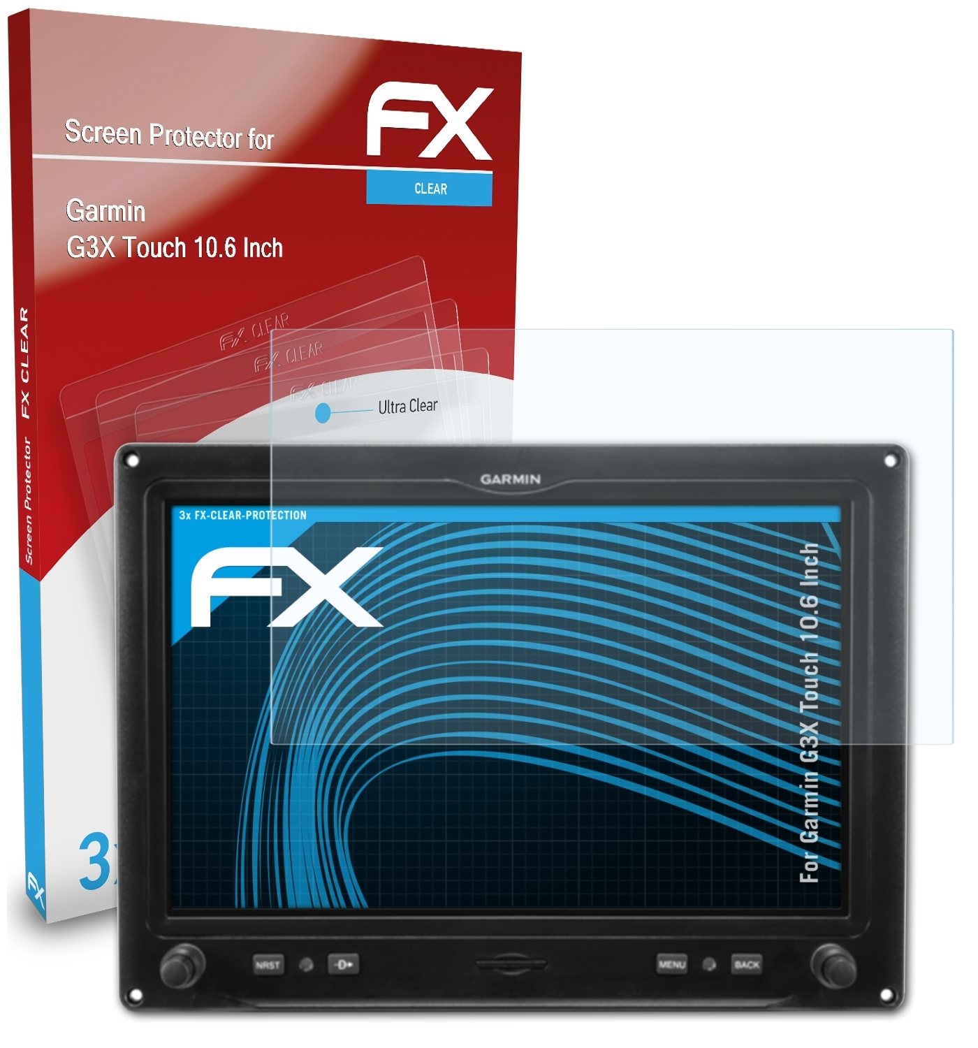 Inch)) 3x FX-Clear Displayschutz(für Touch (10.6 G3X ATFOLIX Garmin