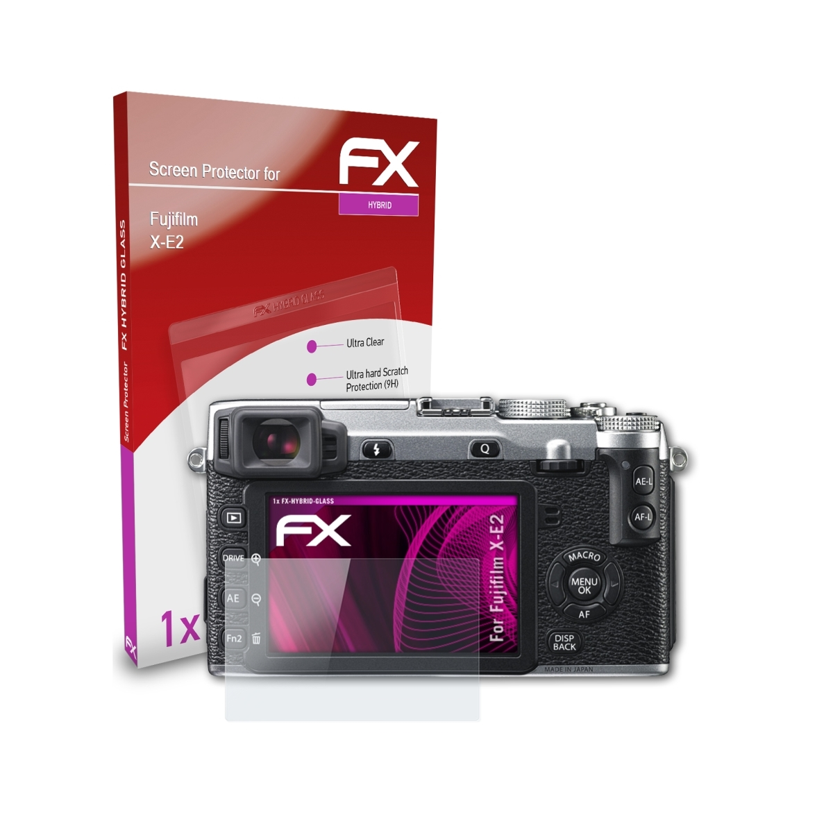 ATFOLIX Fujifilm Schutzglas(für X-E2) FX-Hybrid-Glass
