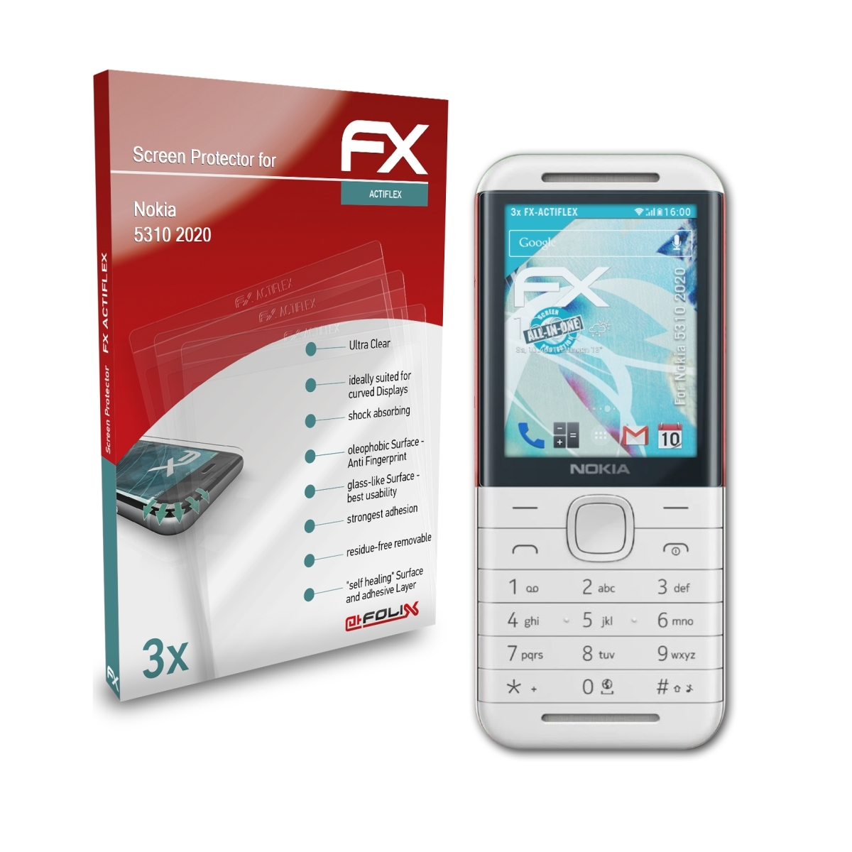 FX-ActiFleX Nokia Displayschutz(für 5310 (2020)) 3x ATFOLIX
