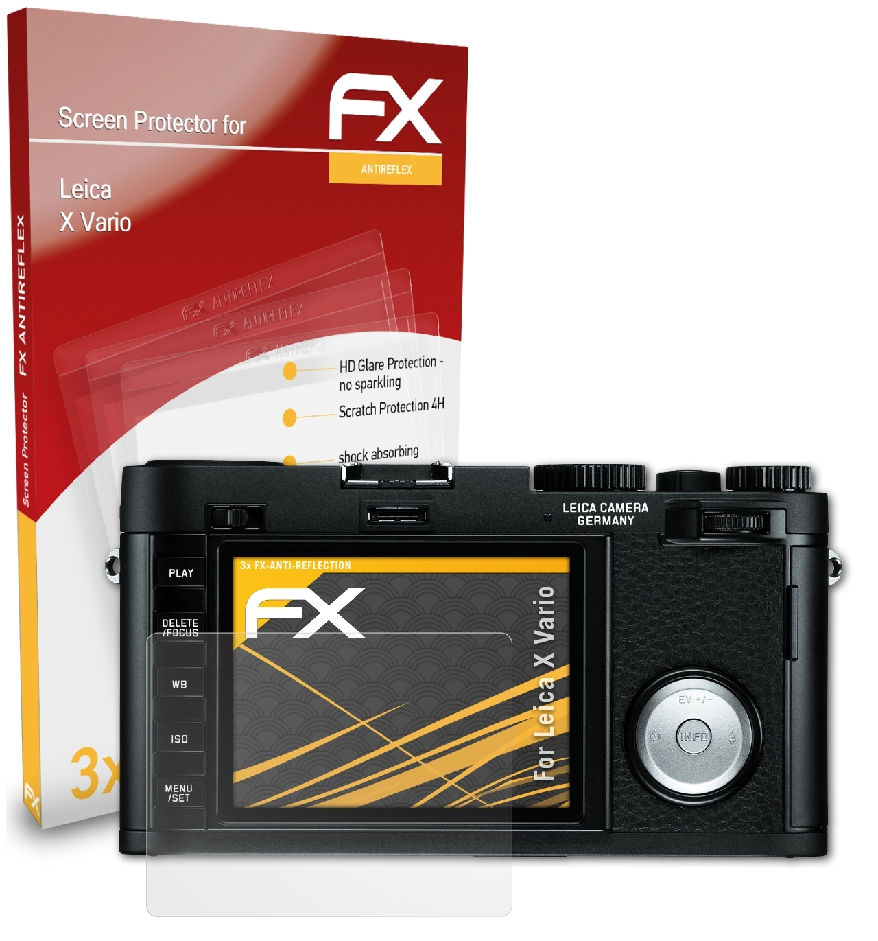 ATFOLIX 3x FX-Antireflex Displayschutz(für X Leica Vario)