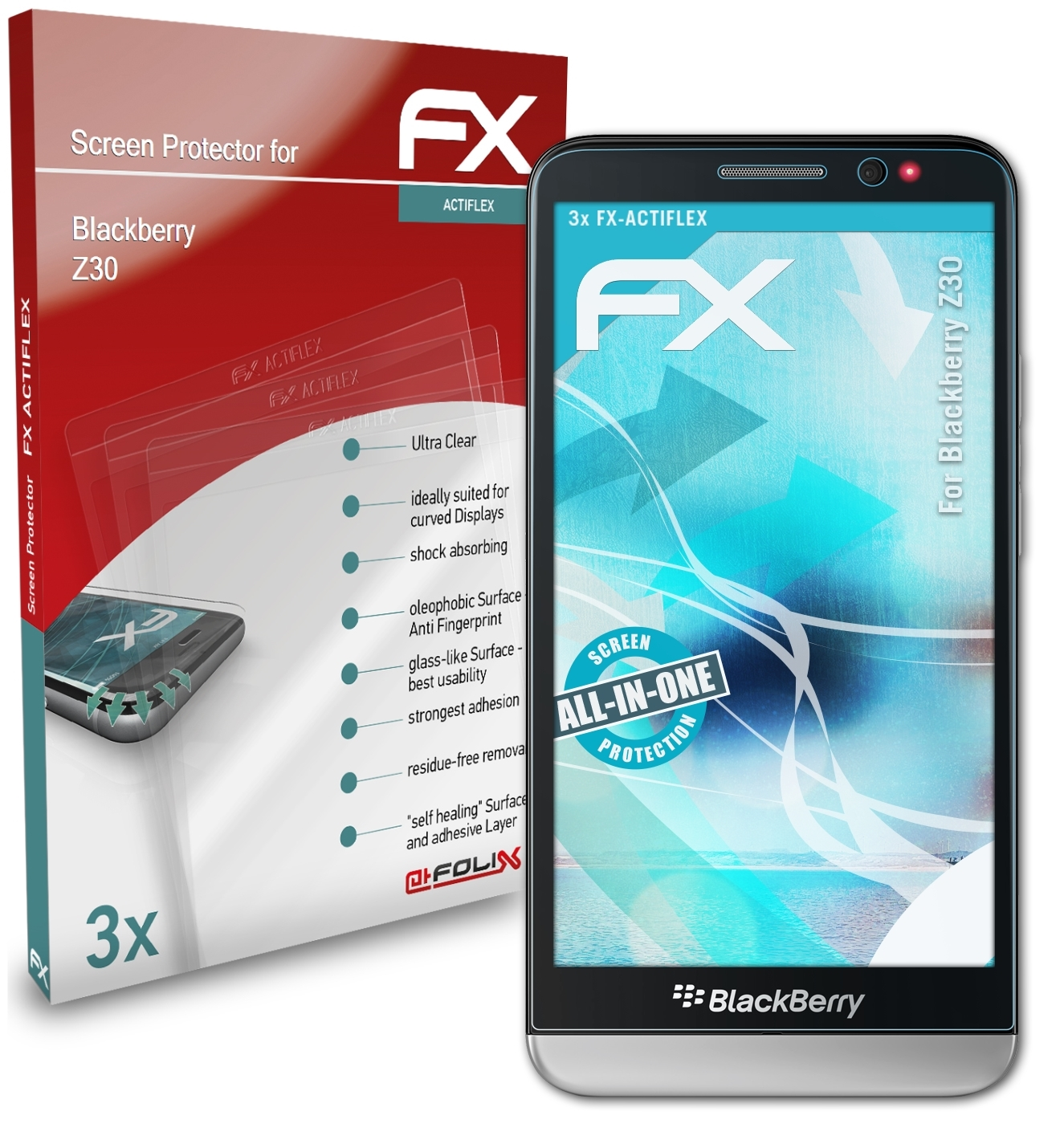 ATFOLIX Displayschutz(für Blackberry 3x Z30) FX-ActiFleX