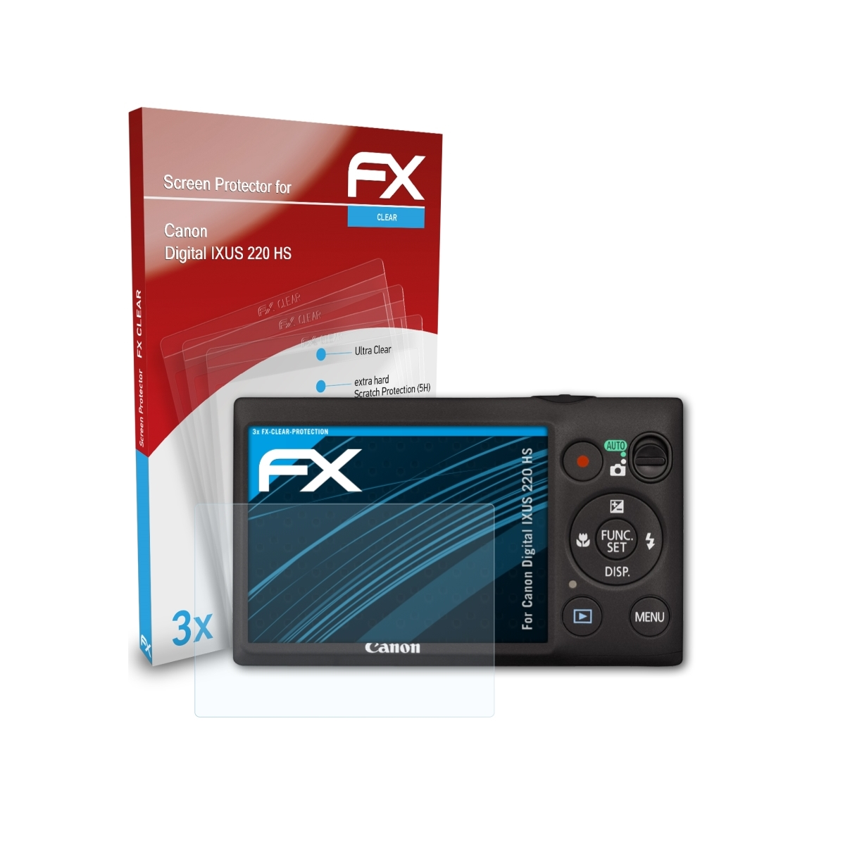 FX-Clear Displayschutz(für 220 3x ATFOLIX HS) Canon IXUS Digital