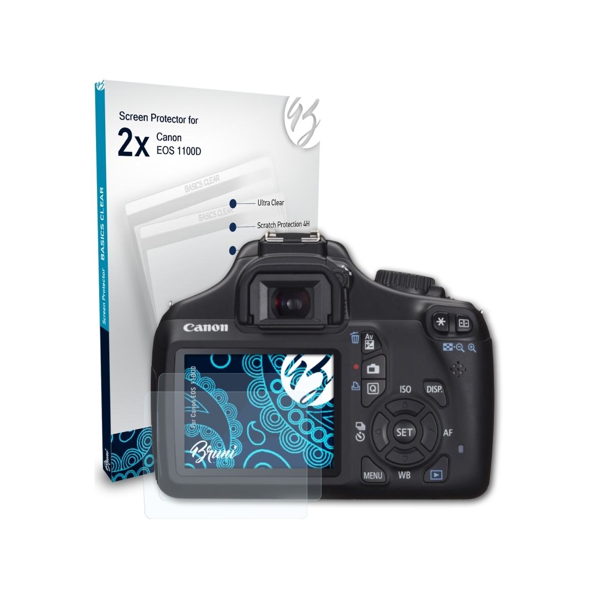BRUNI 2x Basics-Clear Canon EOS Schutzfolie(für 1100D)