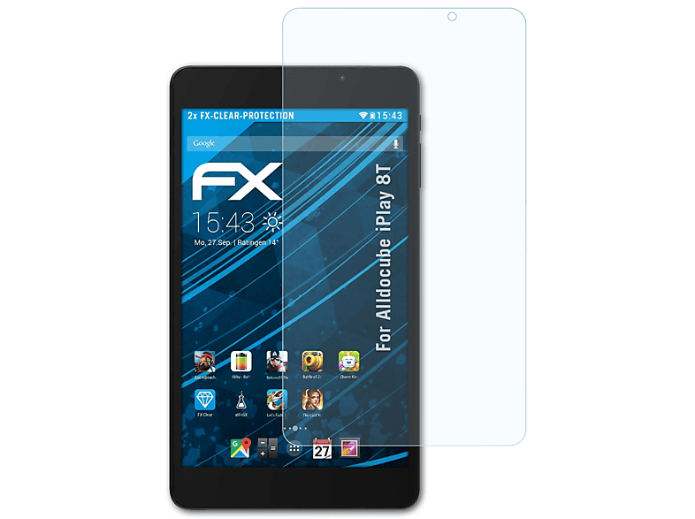 ATFOLIX 2x FX-Clear Displayschutz(für Alldocube iPlay 8T)