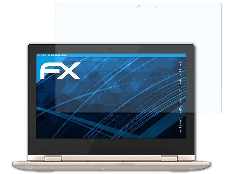 ATFOLIX 2x FX-Clear Displayschutz(für Lenovo IdeaPad Flex 3i Chromebook (11 inch))