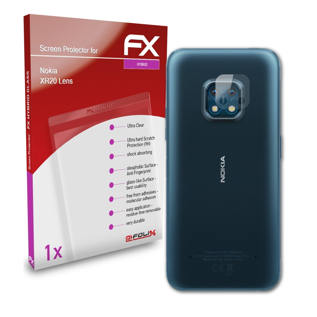 Nokia XR20 ATFOLIX FX-Hybrid-Glass Lens) Schutzglas(für