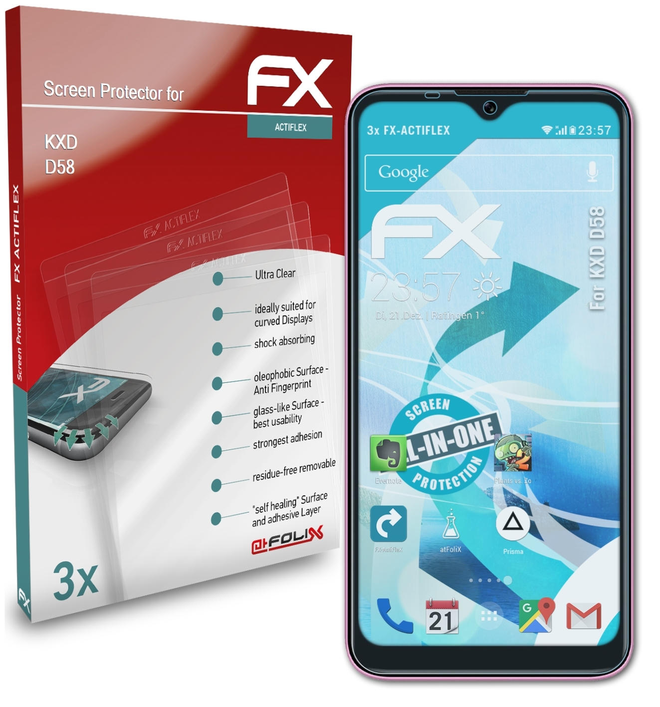 FX-ActiFleX Displayschutz(für ATFOLIX KXD D58) 3x