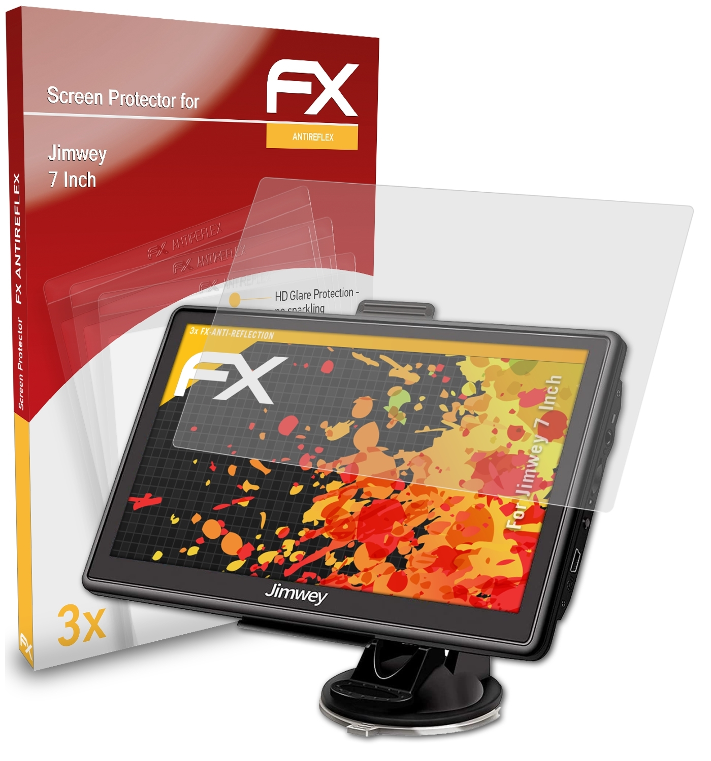 7 Inch) 3x FX-Antireflex Displayschutz(für ATFOLIX Jimwey