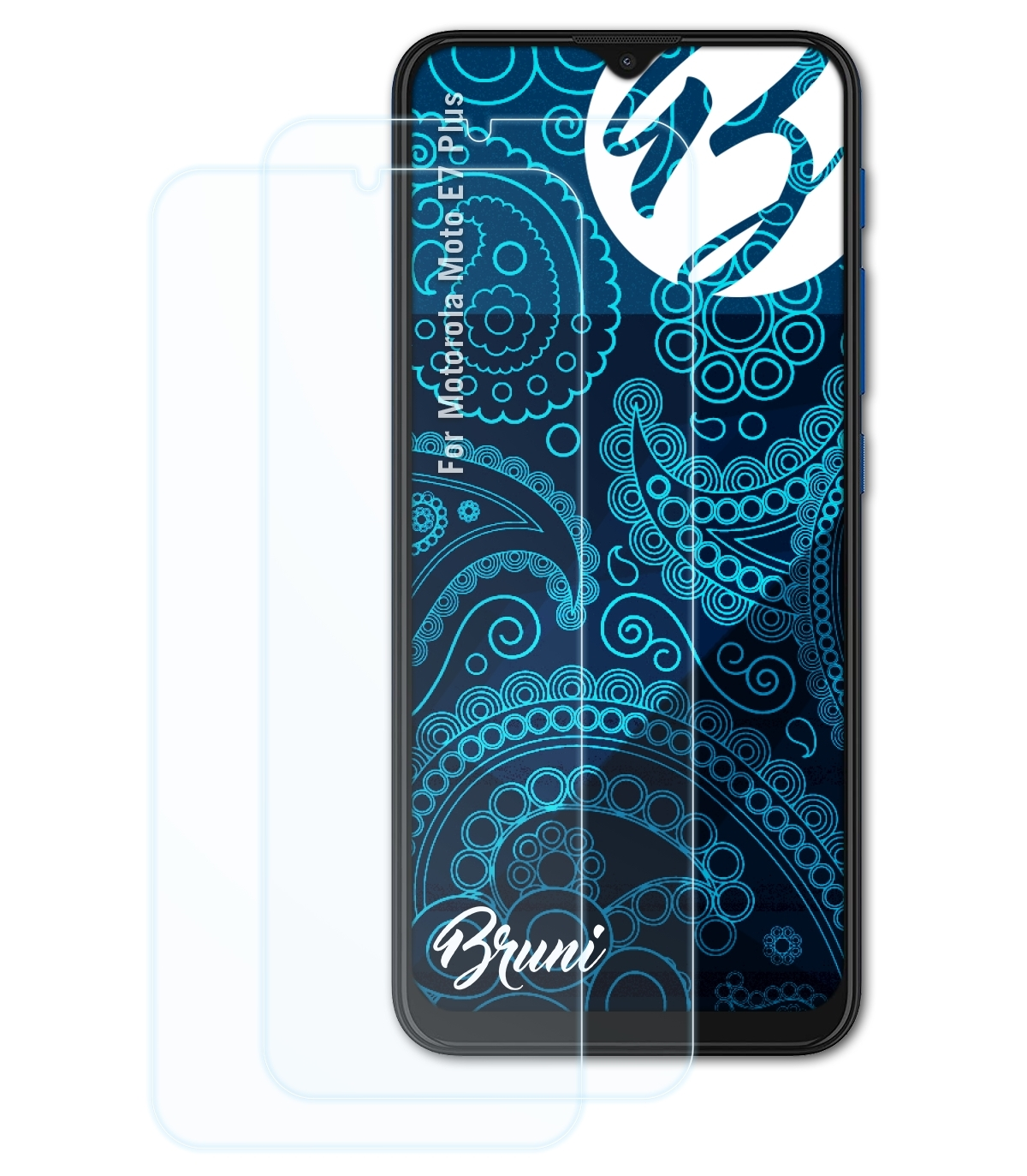 BRUNI 2x Basics-Clear Plus) Schutzfolie(für E7 Motorola Moto