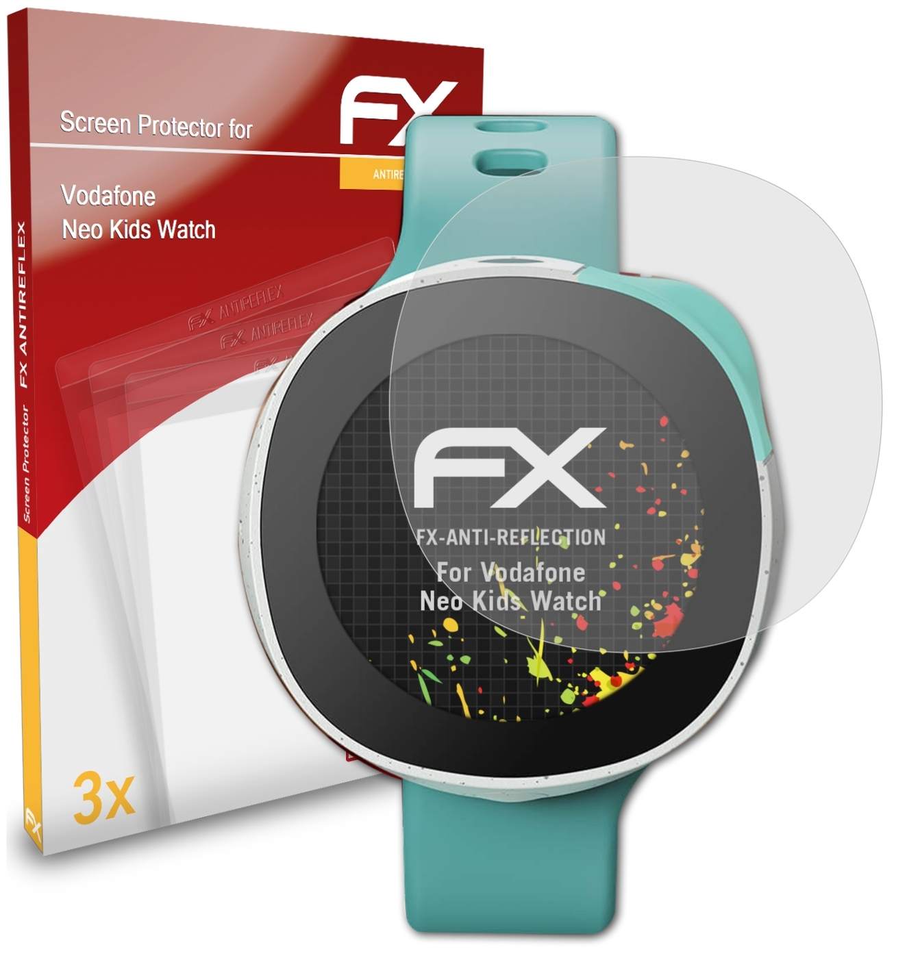 ATFOLIX Kids Watch) Vodafone 3x Neo FX-Antireflex Displayschutz(für