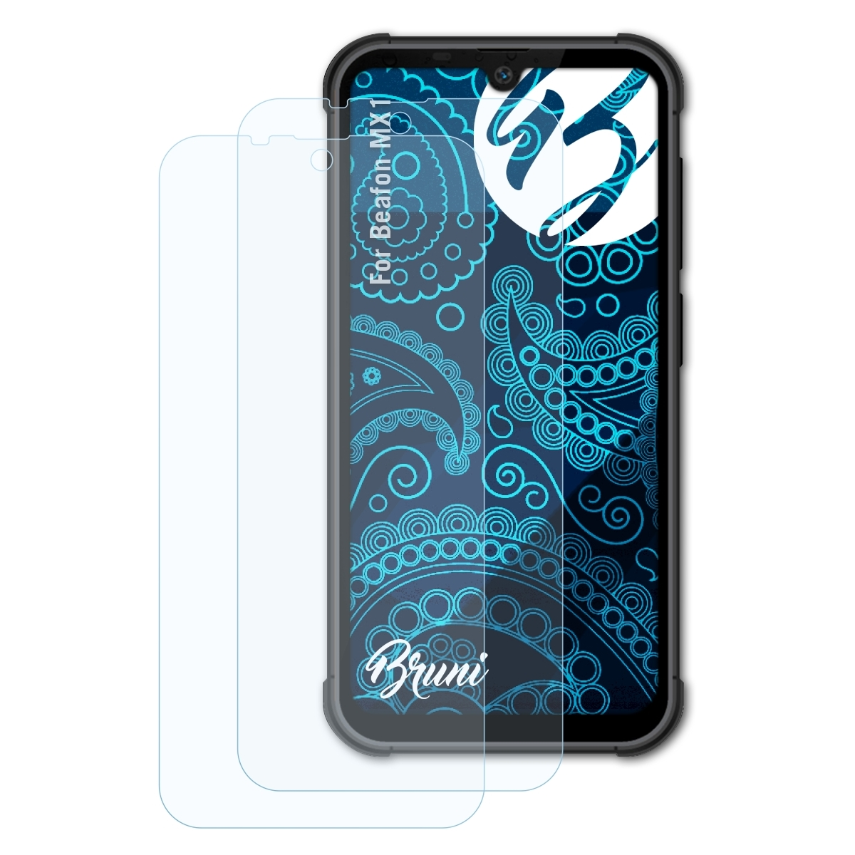 BRUNI 2x Basics-Clear Beafon Schutzfolie(für MX1)