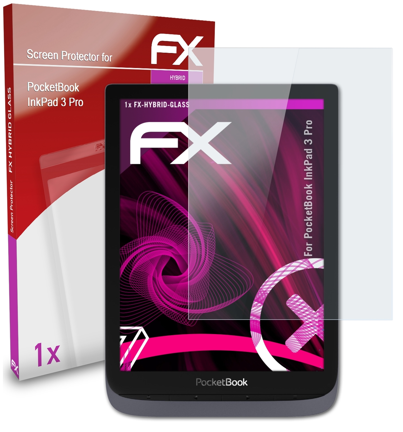 FX-Hybrid-Glass PocketBook InkPad Pro) ATFOLIX Schutzglas(für 3