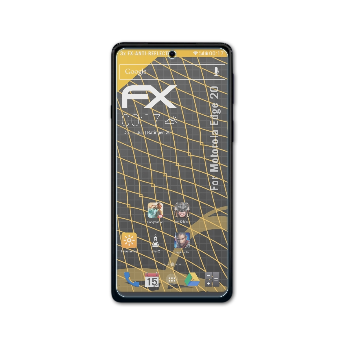 Displayschutz(für Edge Motorola 20) FX-Antireflex ATFOLIX 3x