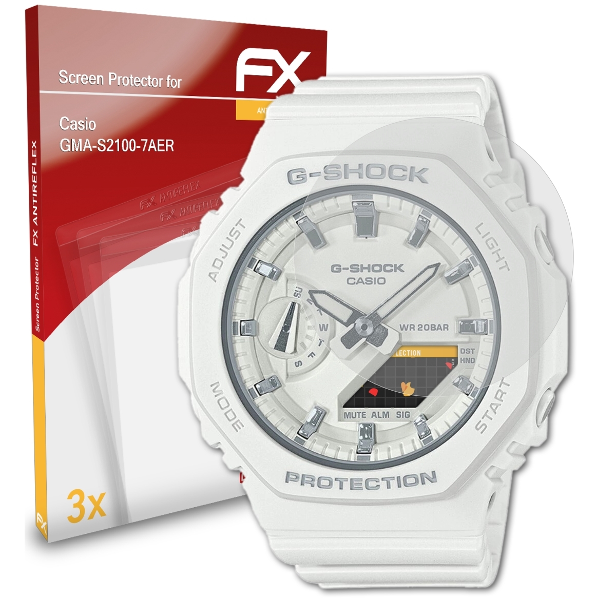 ATFOLIX 3x FX-Antireflex Displayschutz(für Casio GMA-S2100-7AER)