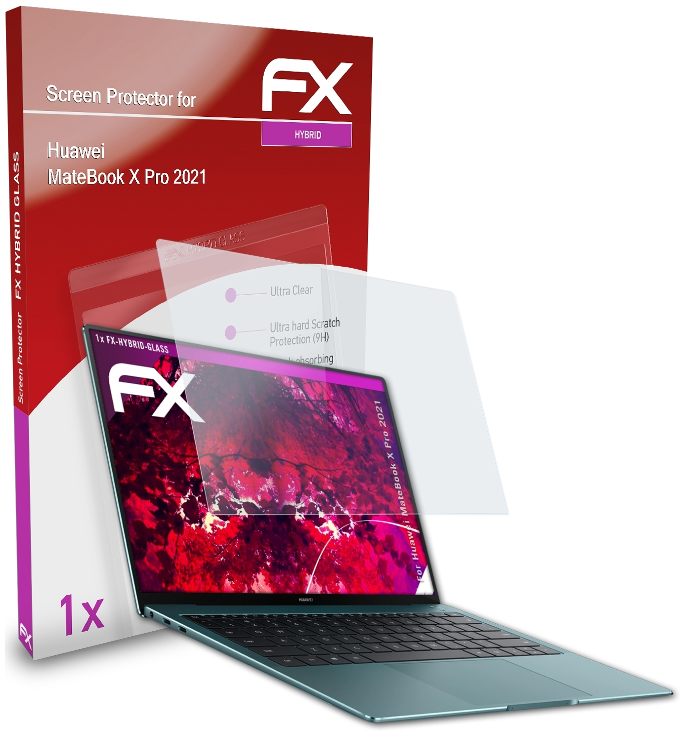 ATFOLIX FX-Hybrid-Glass Schutzglas(für Huawei (2021)) Pro MateBook X