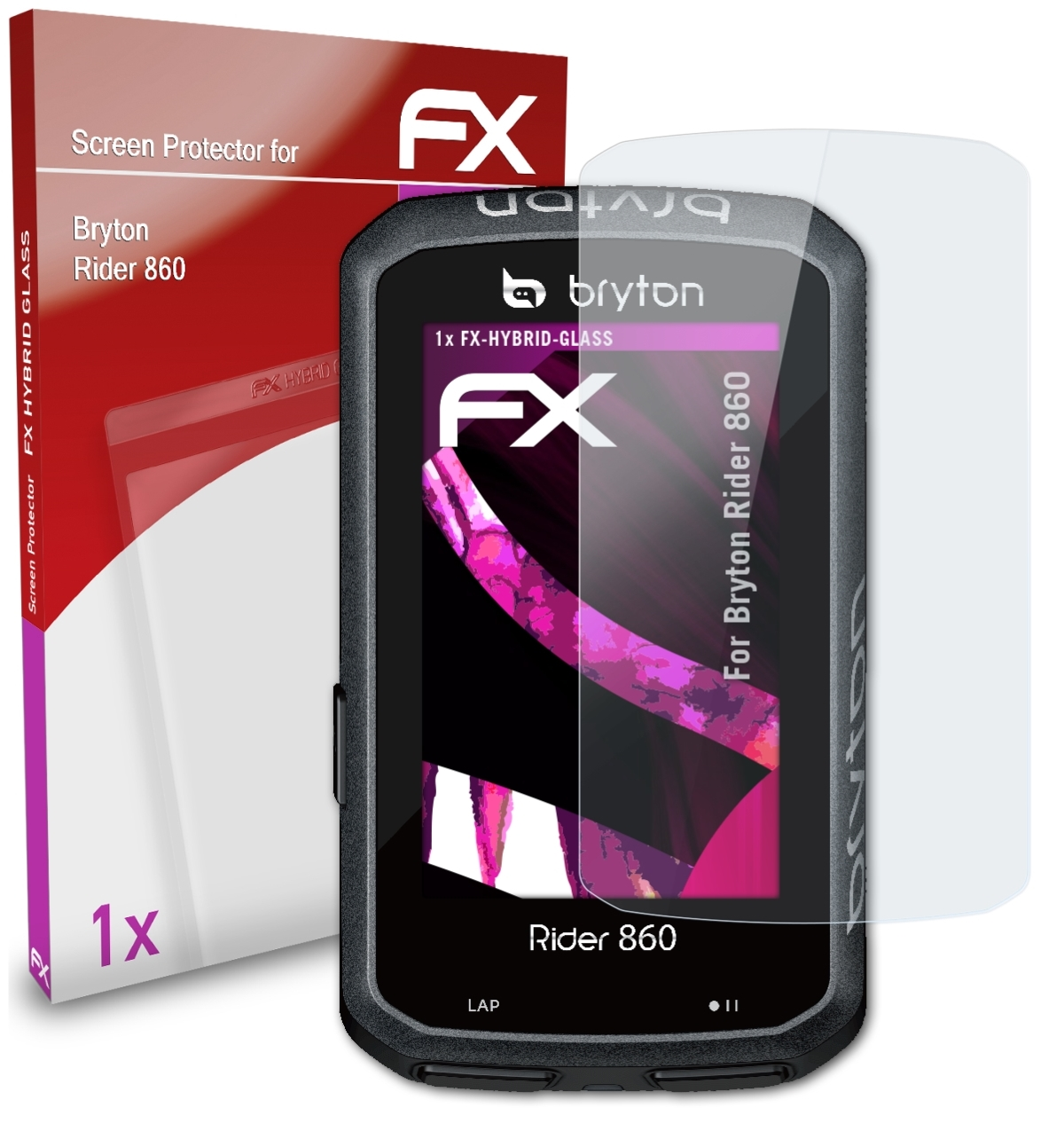 ATFOLIX FX-Hybrid-Glass Schutzglas(für Bryton 860) Rider