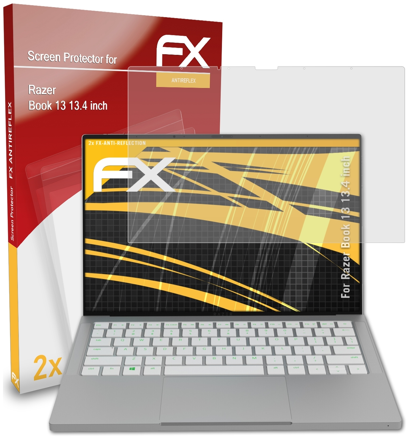 ATFOLIX 2x (13.4 FX-Antireflex Book 13 inch)) Displayschutz(für Razer