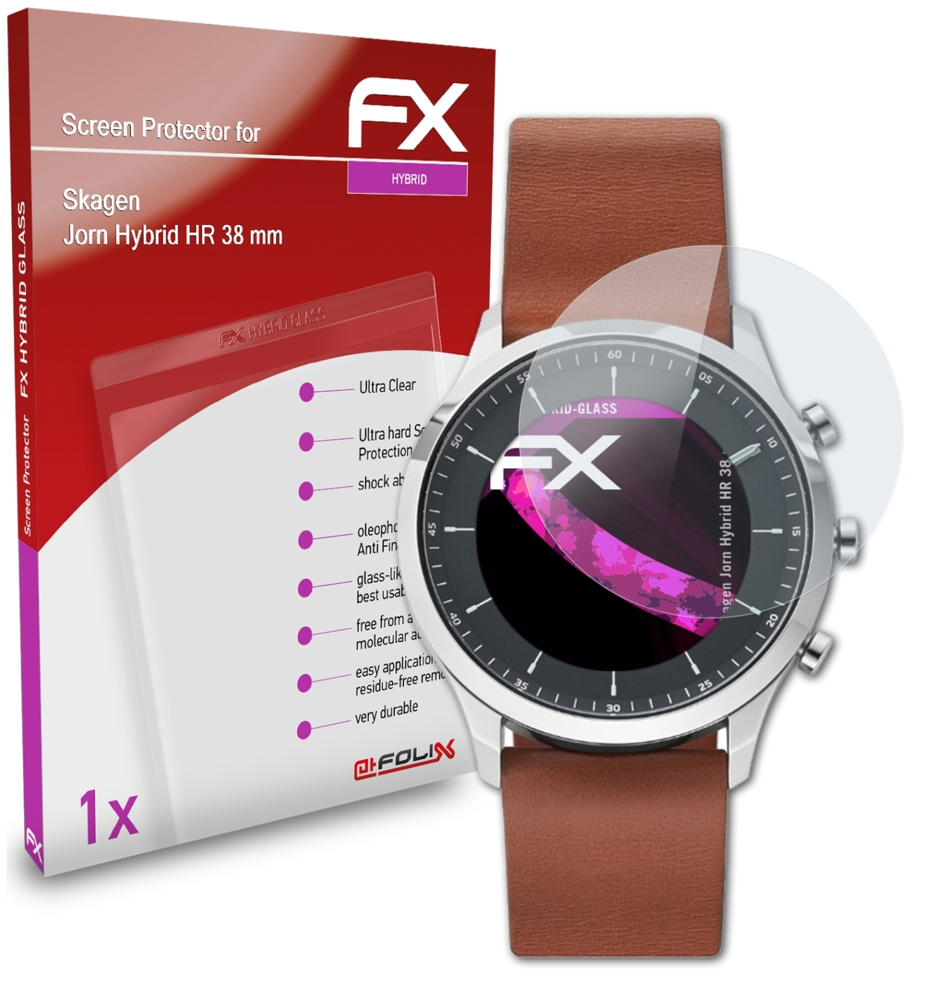 Jorn Hybrid FX-Hybrid-Glass ATFOLIX Schutzglas(für mm)) Skagen (38 HR