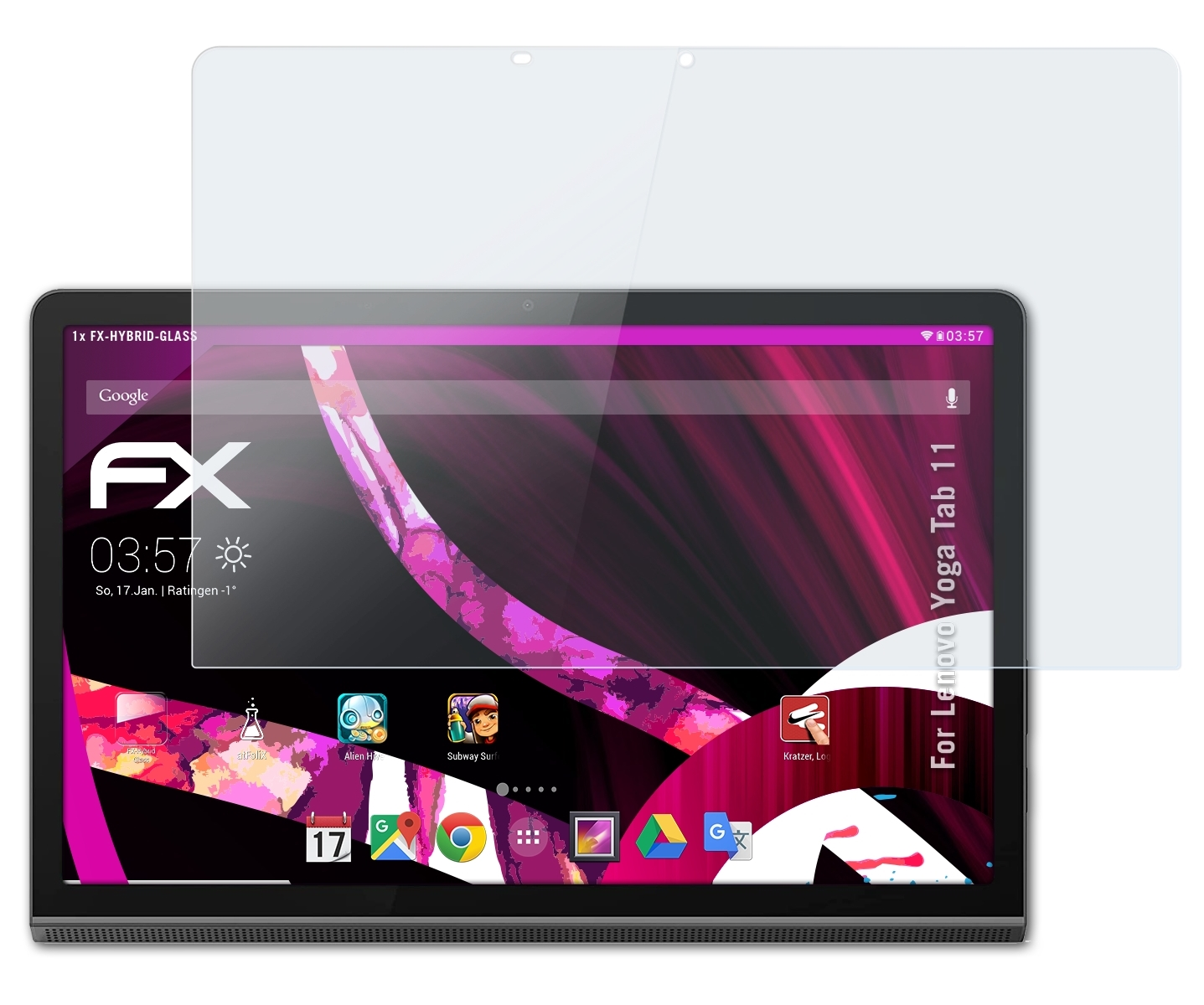 ATFOLIX FX-Hybrid-Glass Schutzglas(für Lenovo Yoga Tab 11)