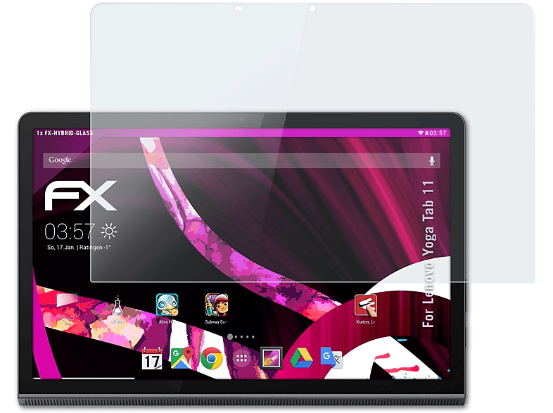 ATFOLIX FX-Hybrid-Glass Schutzglas(für Lenovo Yoga Tab 11)