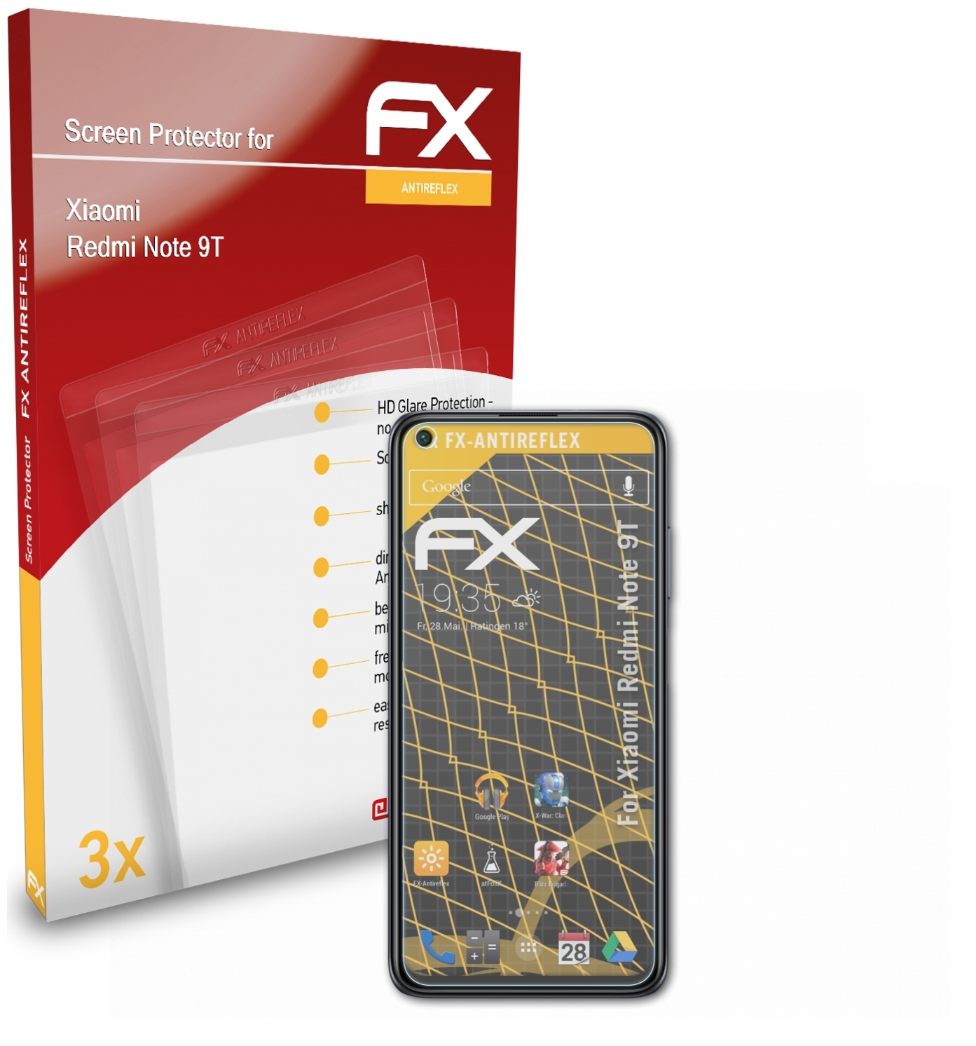 9T) Displayschutz(für Note FX-Antireflex Redmi 3x Xiaomi ATFOLIX