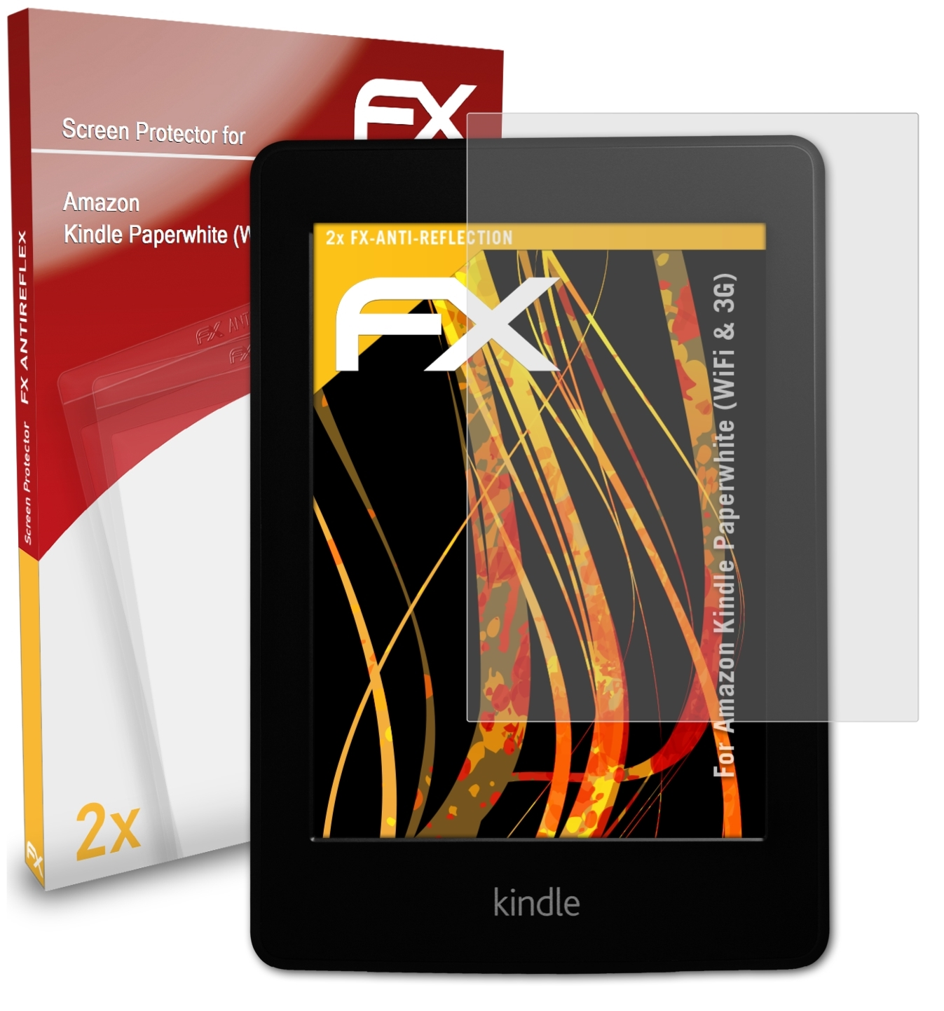 ATFOLIX 2x FX-Antireflex Displayschutz(für Paperwhite 3G)) & Kindle (WiFi Amazon