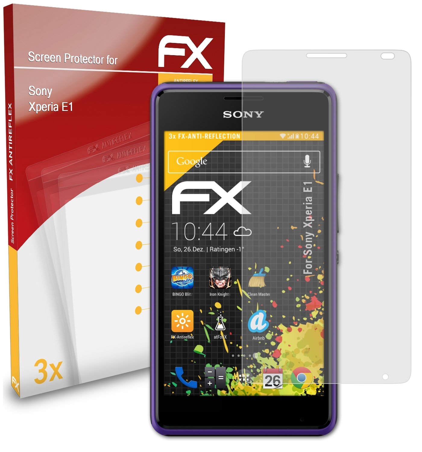 FX-Antireflex E1) 3x ATFOLIX Xperia Displayschutz(für Sony