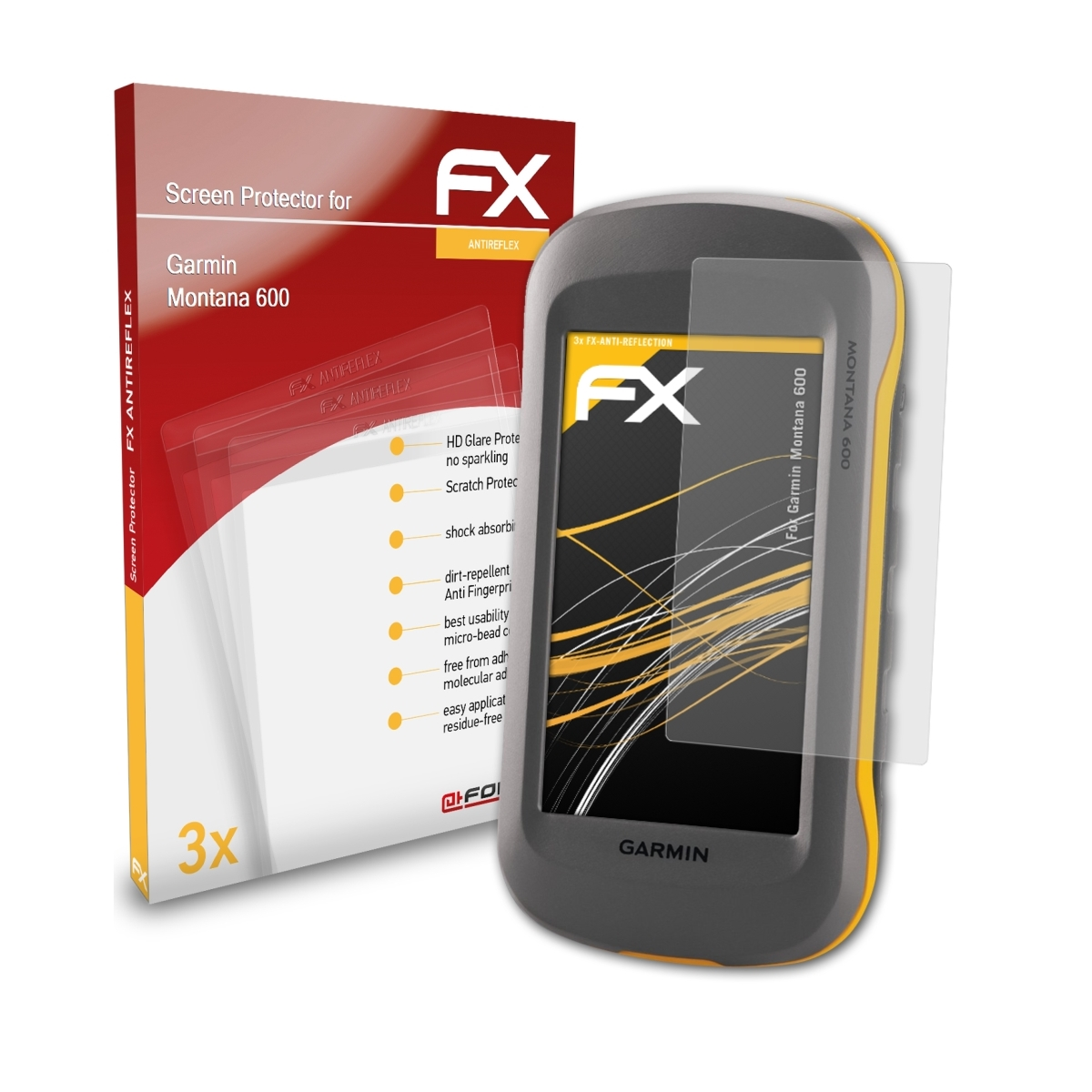 Garmin Montana FX-Antireflex Displayschutz(für 3x ATFOLIX 600)
