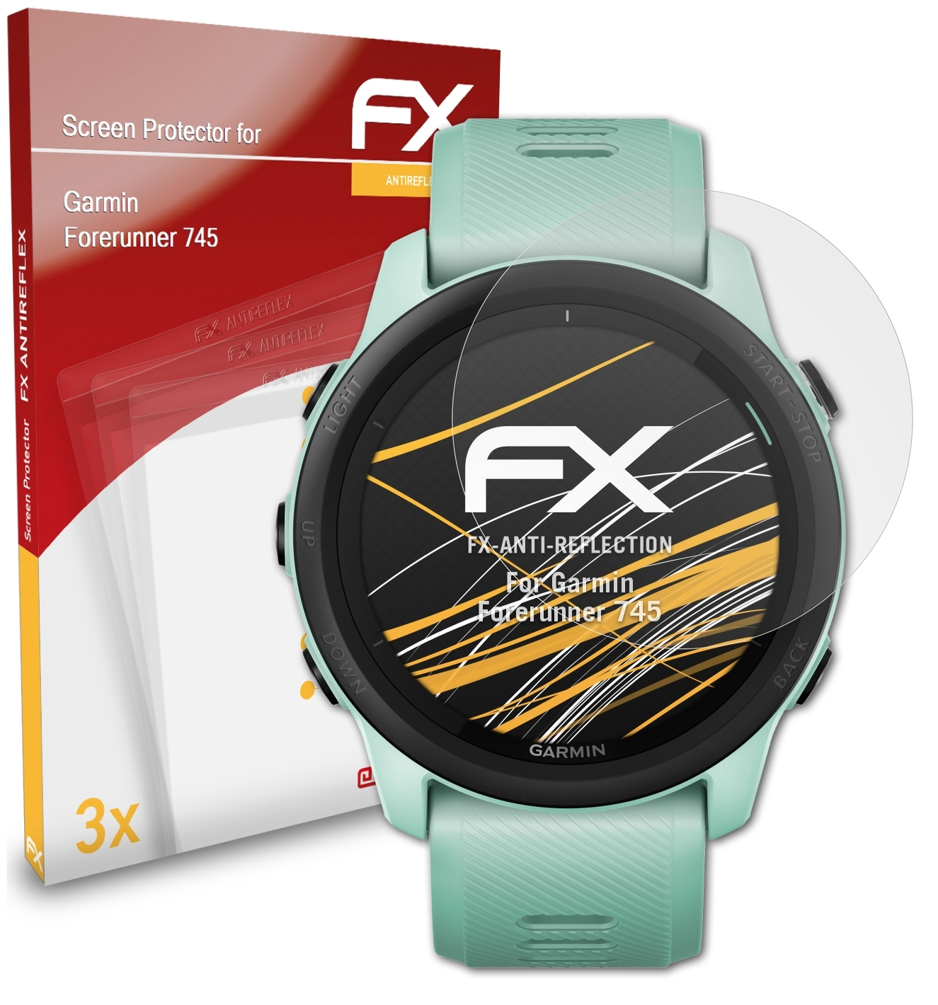 ATFOLIX 3x FX-Antireflex Displayschutz(für Forerunner Garmin 745)