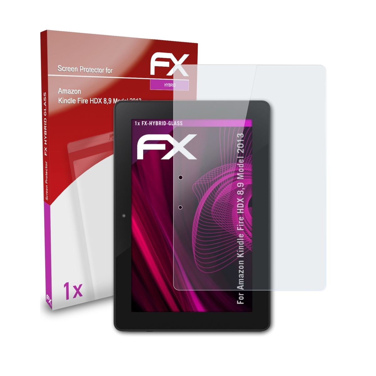 ATFOLIX FX-Hybrid-Glass Schutzglas(für Amazon 8,9 2013)) (Model HDX Fire Kindle
