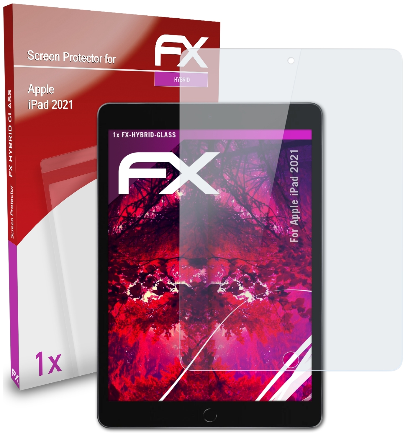ATFOLIX FX-Hybrid-Glass Schutzglas(für Apple iPad (2021))