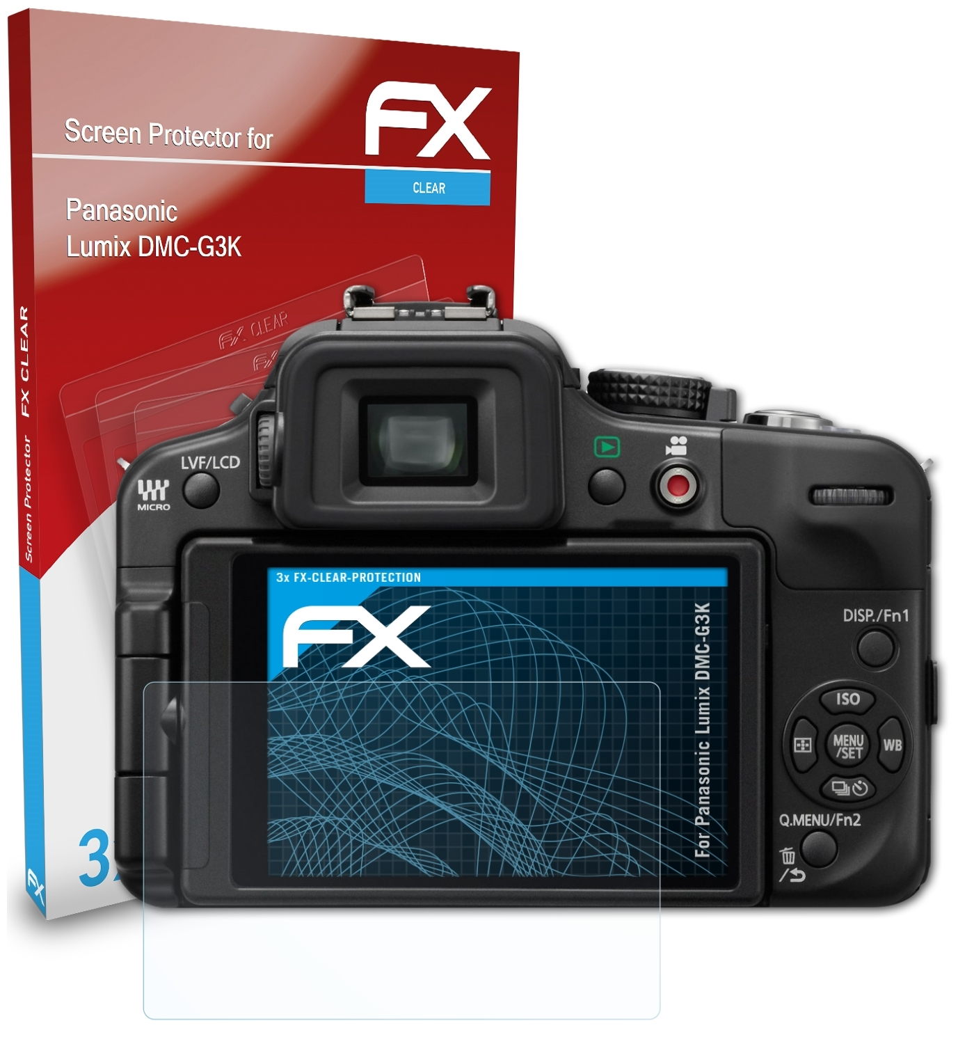 Panasonic Lumix 3x DMC-G3K) ATFOLIX Displayschutz(für FX-Clear