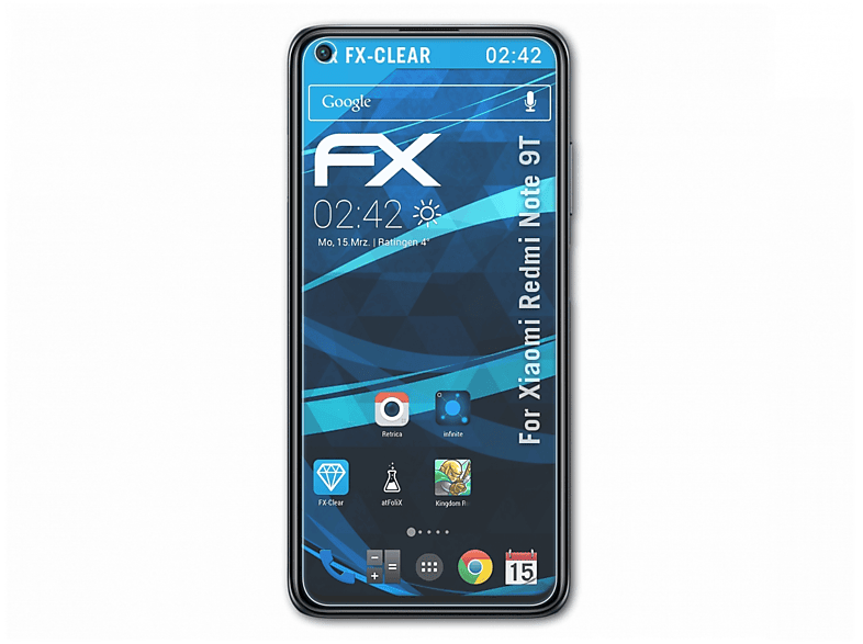 ATFOLIX 3x FX-Clear Displayschutz(für Xiaomi Redmi Note 9T)