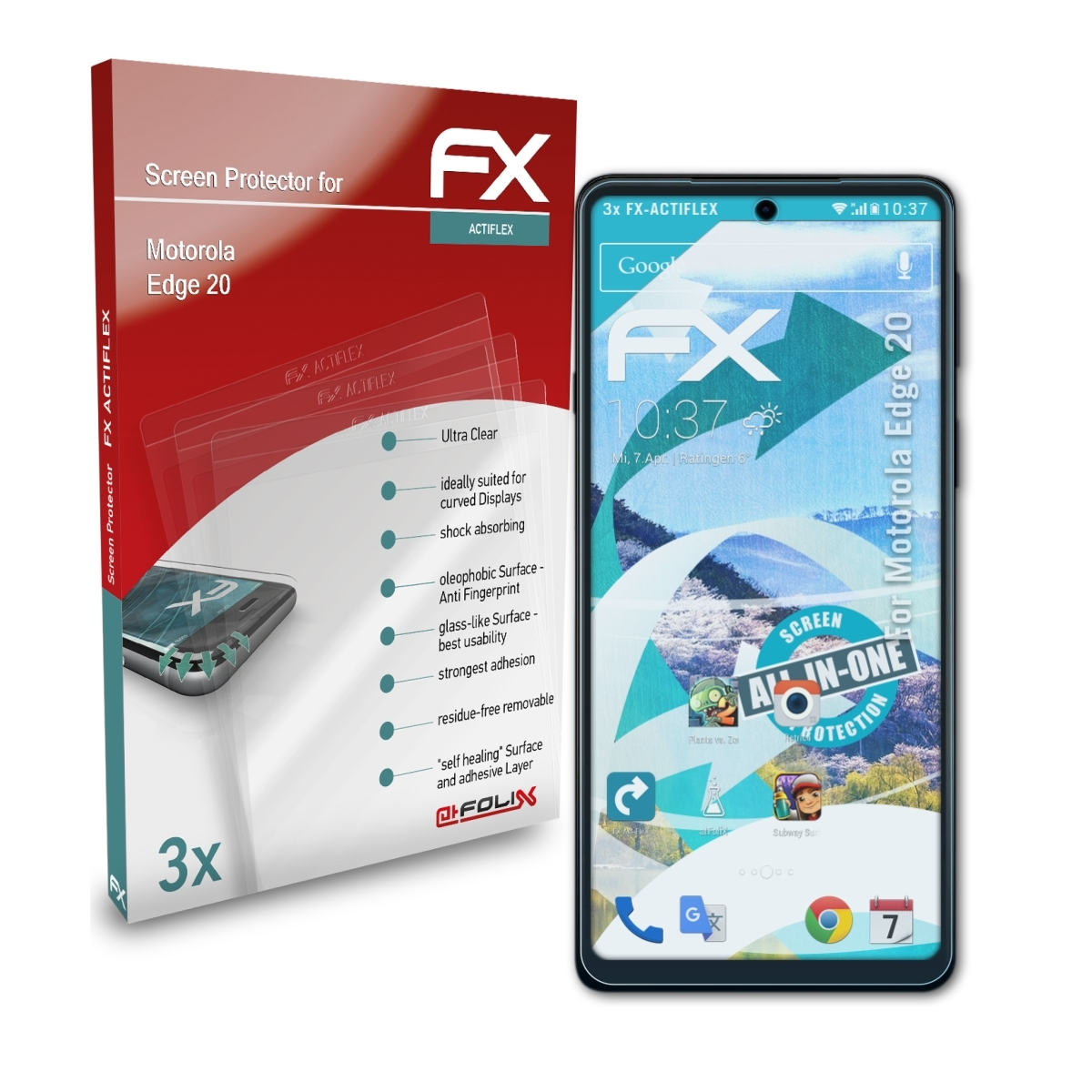 Edge Motorola 20) Displayschutz(für ATFOLIX 3x FX-ActiFleX