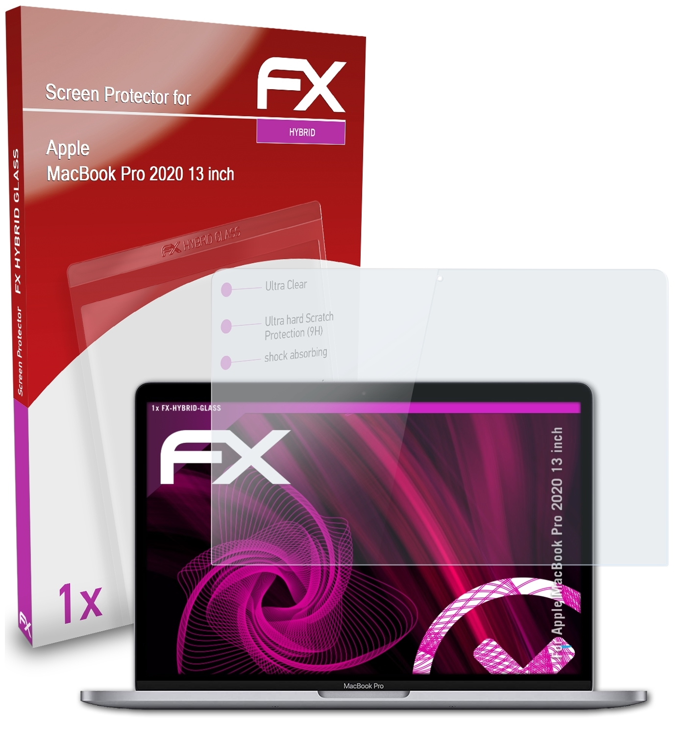 ATFOLIX FX-Hybrid-Glass Schutzglas(für 2020 Pro inch)) Apple (13 MacBook