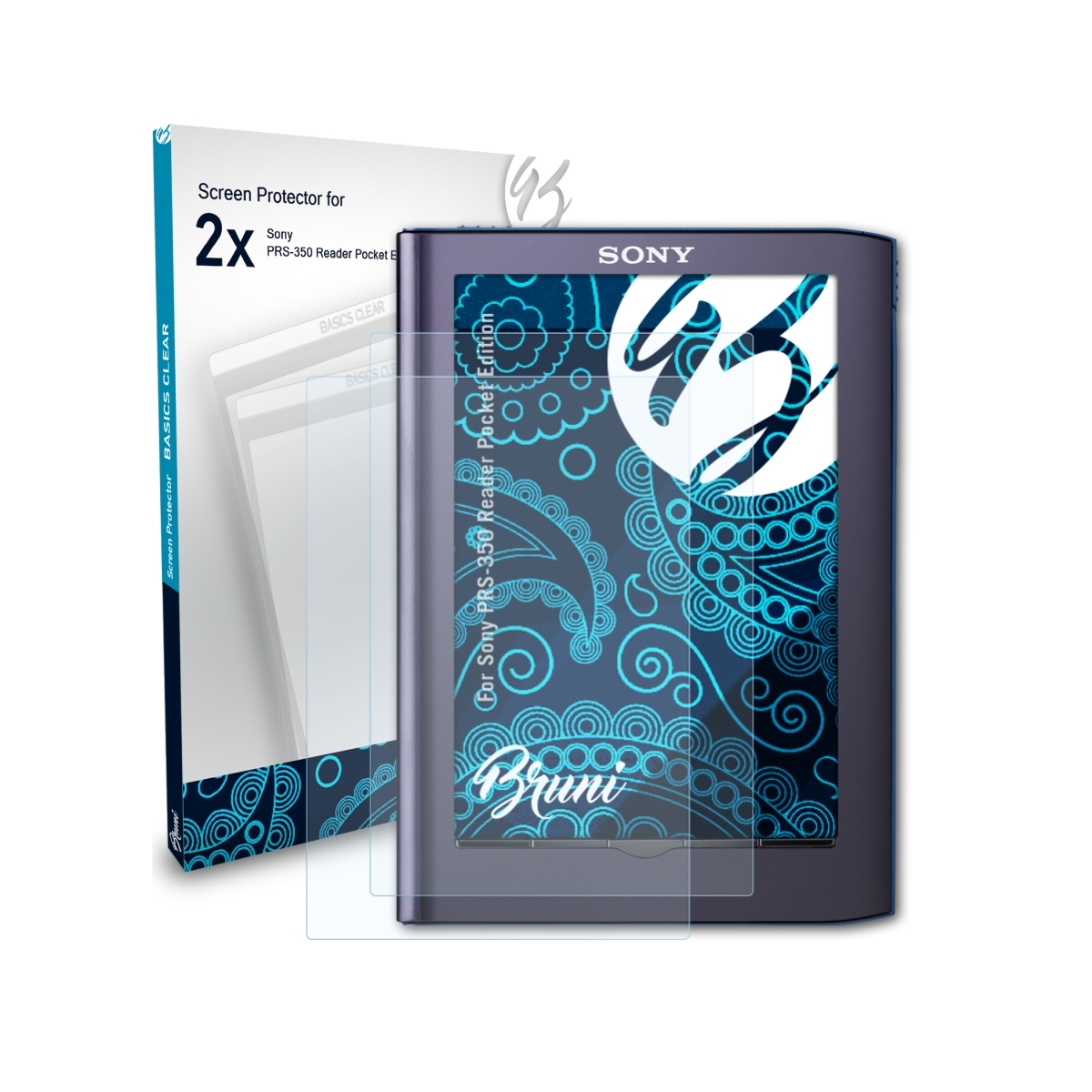 Sony 2x Basics-Clear Reader BRUNI Schutzfolie(für Edition) Pocket PRS-350