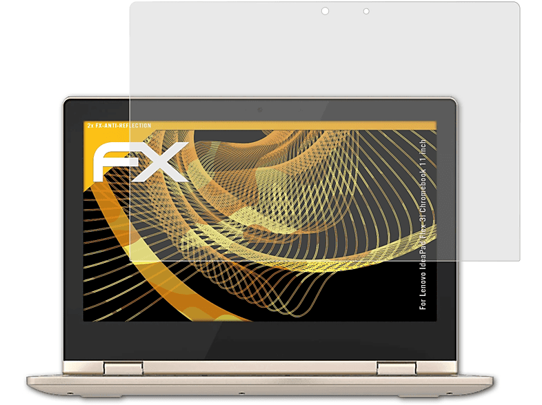 ATFOLIX 2x FX-Antireflex Displayschutz(für Lenovo inch)) Flex 3i (11 Chromebook IdeaPad