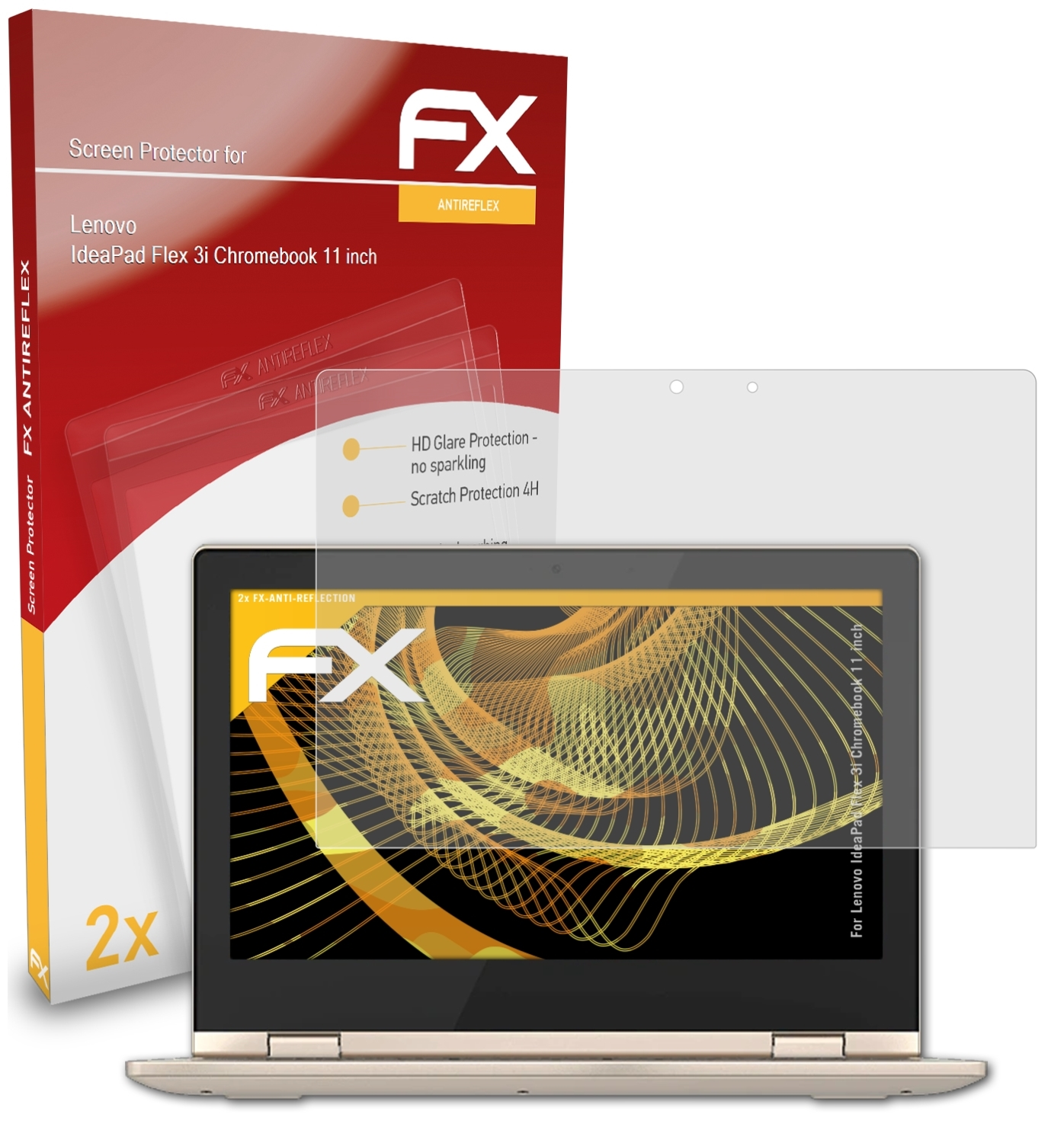 ATFOLIX 2x FX-Antireflex Displayschutz(für Lenovo inch)) Flex 3i (11 Chromebook IdeaPad