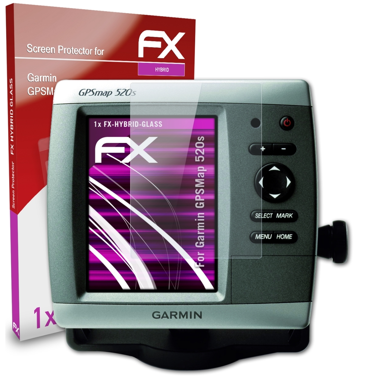 520s) ATFOLIX Schutzglas(für FX-Hybrid-Glass GPSMap Garmin