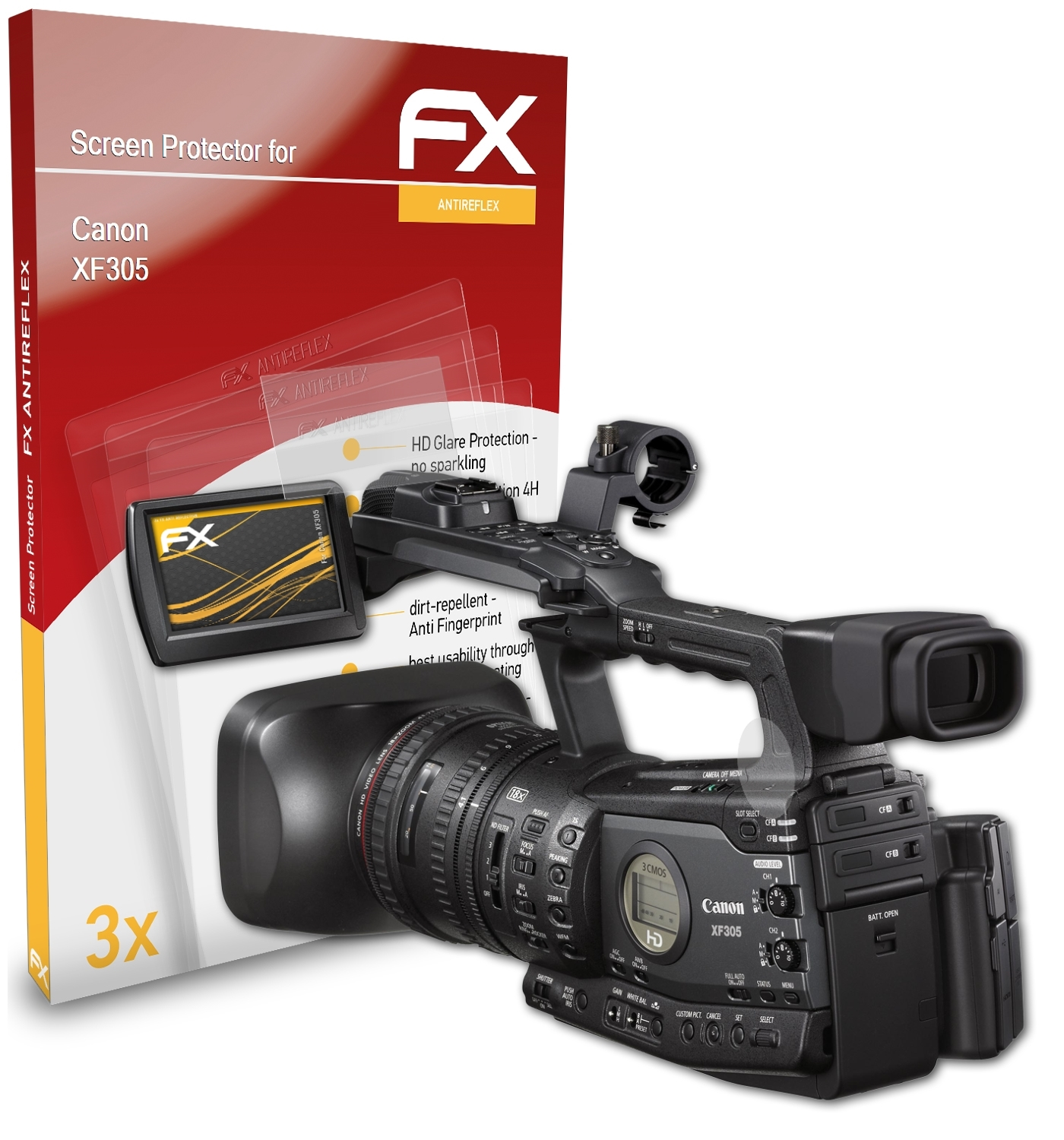 ATFOLIX 3x FX-Antireflex Displayschutz(für Canon XF305)