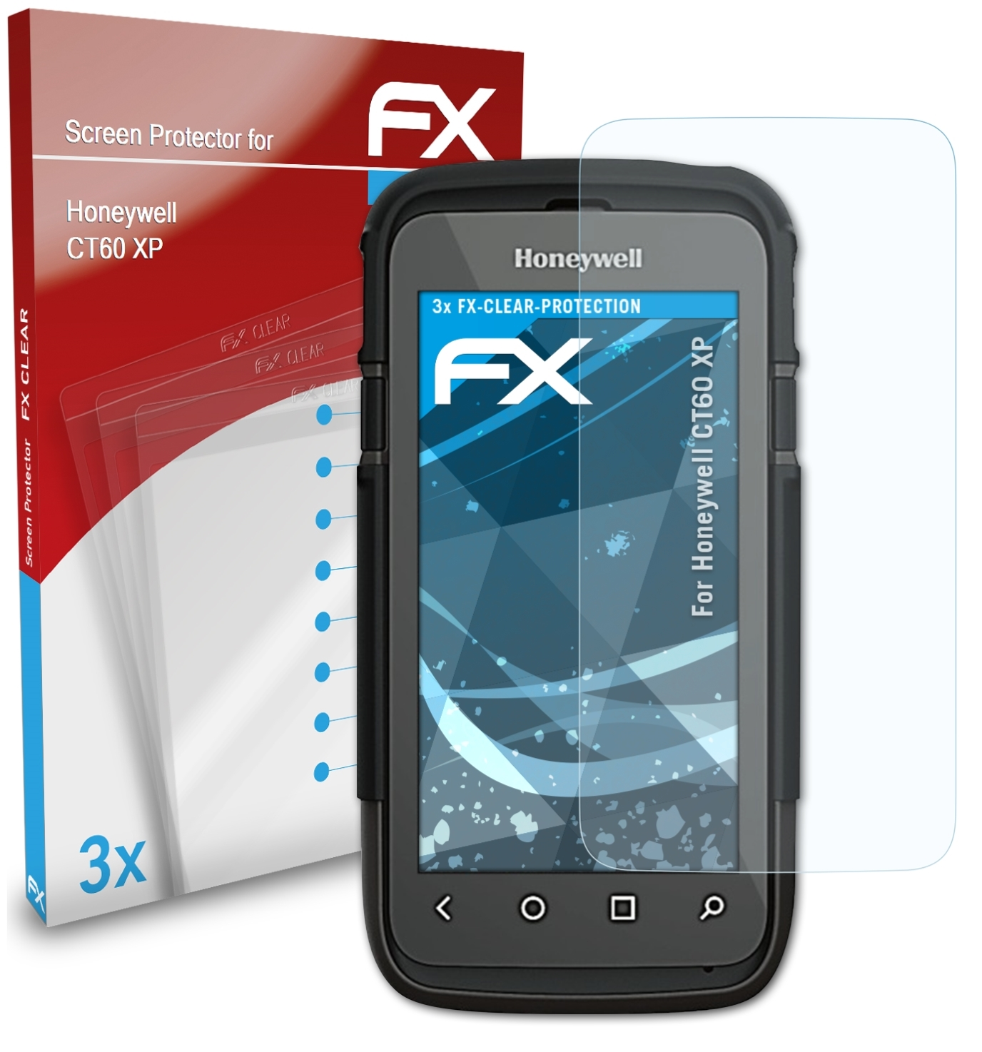 CT60 ATFOLIX 3x XP) Honeywell FX-Clear Displayschutz(für