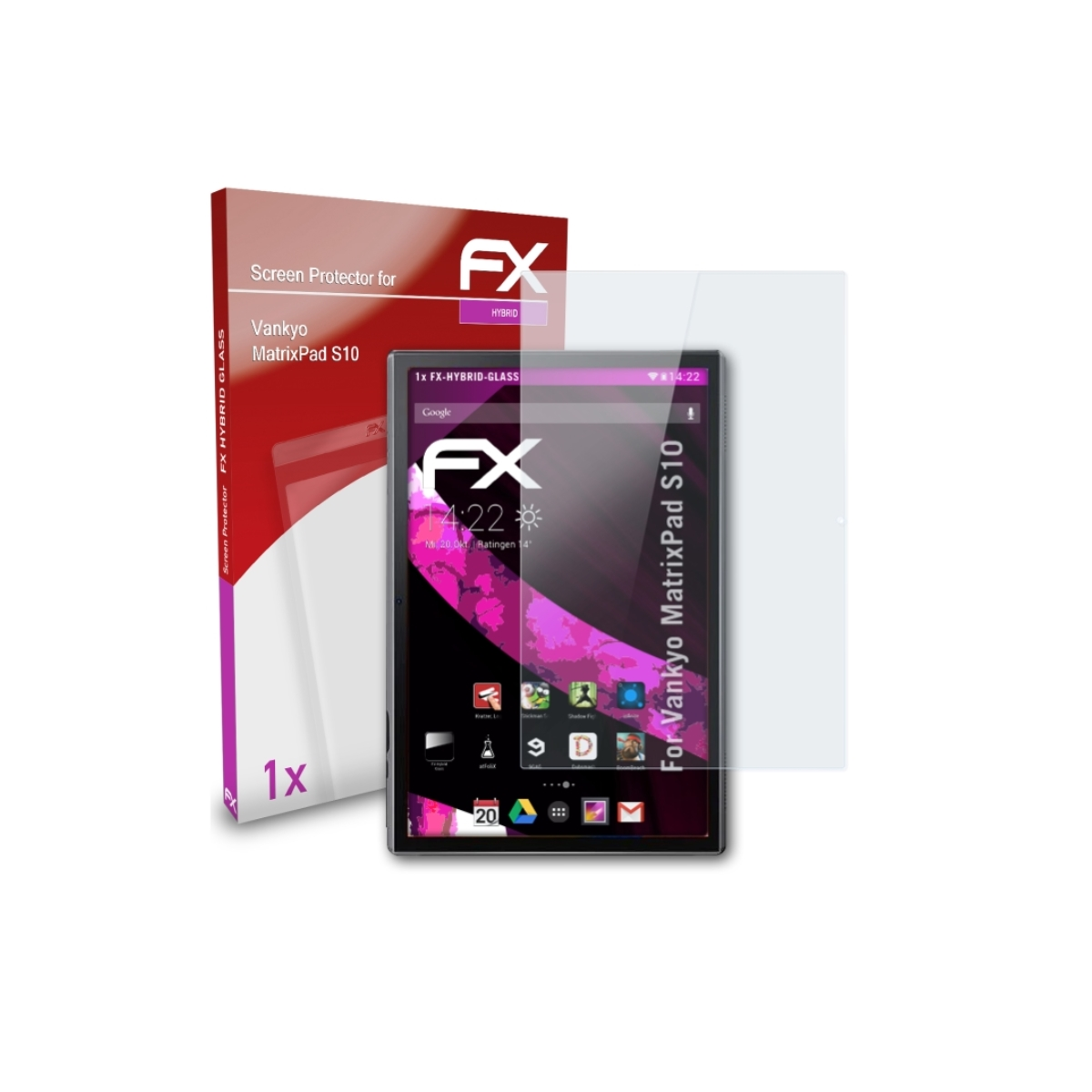 S10) FX-Hybrid-Glass ATFOLIX Vankyo MatrixPad Schutzglas(für