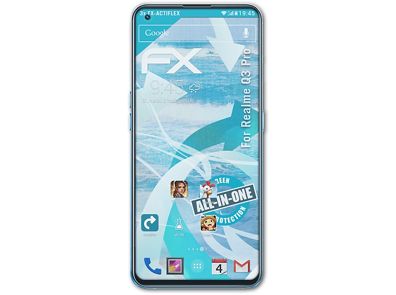 ATFOLIX 3x FX-ActiFleX Displayschutz(für Realme Q3 Pro)
