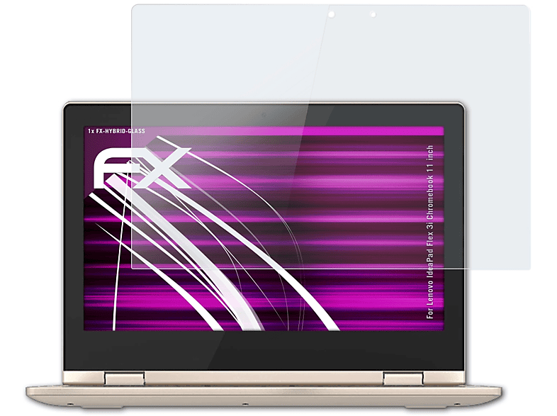 ATFOLIX FX-Hybrid-Glass Schutzglas(für Lenovo 3i Flex (11 Chromebook inch)) IdeaPad
