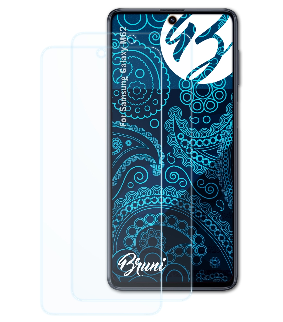 BRUNI 2x M62) Galaxy Basics-Clear Schutzfolie(für Samsung