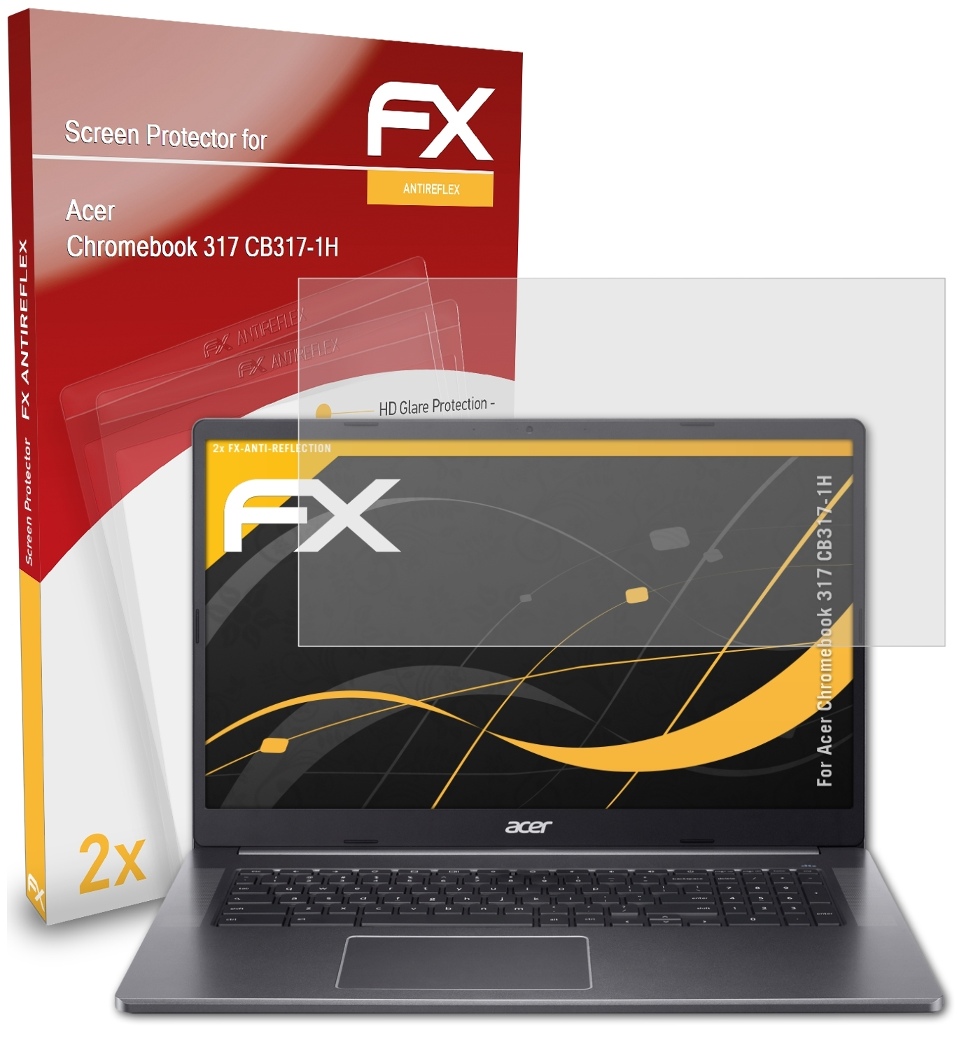 ATFOLIX 2x FX-Antireflex Displayschutz(für Acer 317 Chromebook (CB317-1H))