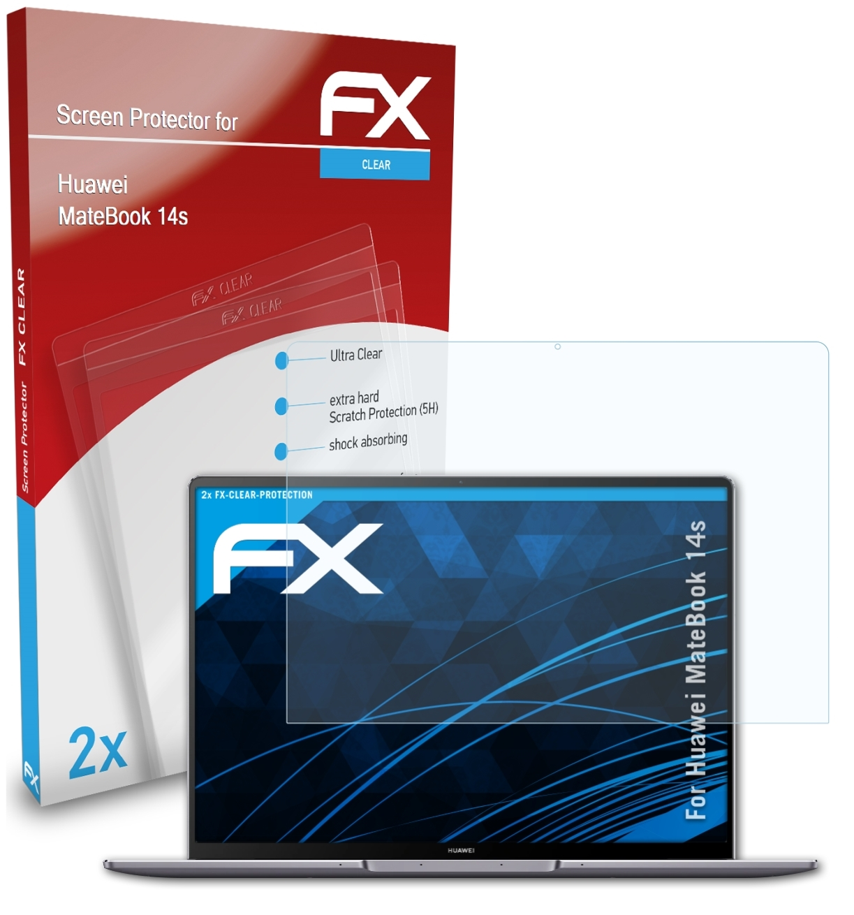 ATFOLIX 2x FX-Clear Displayschutz(für Huawei 14s) MateBook
