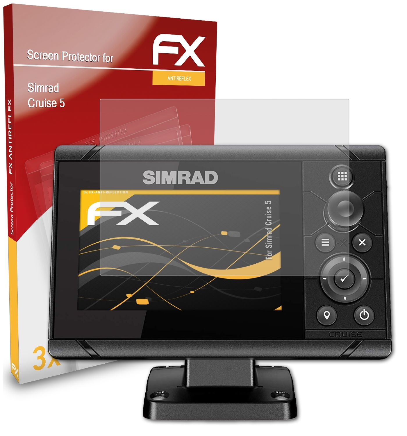 3x Simrad Cruise ATFOLIX FX-Antireflex Displayschutz(für 5)